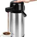 TOMAKEIT Airpot Coffee Carafe for Keeping Hot,102oz/3L Coffee Dispenser Thermal with Pump,Insulated Stainless Steel Hot Beverage Dispenser for Parties,Thermal Carafe for Hot Drinks Water Tea Chocolate