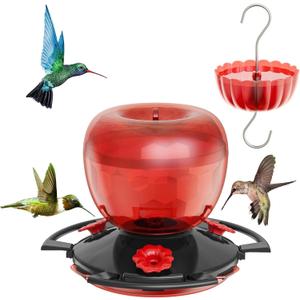 3 x Hummingbird Feeders for Outdoors with Ant Moat, 10 oz Hanging Nectar Feeder, Decorative Light-Reflective Design, Leak-Resistant, Easy to Fill & Clean