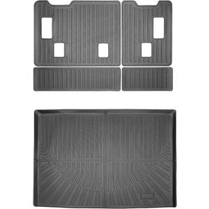 Yakitoko 3D TPE Car Trunk Cargo Liner Mat for 2015-2020 Chevrolet Suburban and GMC Yukon XL 7/8 Seat with Backrest Mat Custom Fit All-Weather Waterproof Floor Protection, Heavy Duty & Odorless