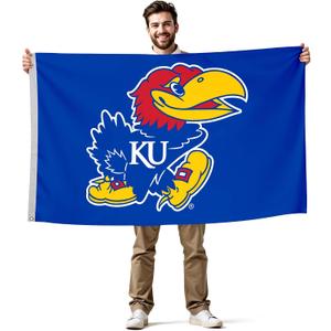 Kansas Jayhawks College Sports Printed Flag - NCAA Licensed - Nylon - School Banner (Blue) (3' x 5')