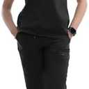 Uniforms World Ava Scrubs Set for Women — Classic fit Top & Slim Jogging Pants, Yoga Waistband, 9 Pockets, Anti-Wrinkle,M