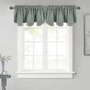 NICETOWN Valance Curtain Kitchen Farmhouse Window Decor Valance for Living Room Thermal Insualted Valanc Blackout Small Curtian for Christmas, 52" W x 18" L, 1 Panel, Greyish Green