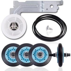 Dryer Repair Kit Drum Rollers Belt Pulley Replace For Samsung DV210AEW/XAA DV218AEW/XAA DV330AEW/XAA DV209AEW/XAA DV218AEB/XAA DV328AEW/XAA DV350AEW/XAA DV40J3000EW/A2 DV45H7000EW/A2 DV50K8600EV/A3 (Full Sets)