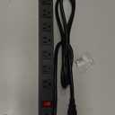 Metal 8 Outlet Mountable Power Strip, Wall Mount Outlet Heavy Duty, Wide Spaced Commercial Shop Power Strip with Switch, 15A 125V 1875W, 6 FT SJT 14AWG Power Cord (12FT)