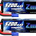 Zeee 2S Lipo Battery 7.4V 5200mAh 80C Hard Case Battery with EC5 Plug Compatible with 1/8 1/10 RC Vehicles Car Slash RC Buggy Truggy Airplane Drone(2 Pack)
