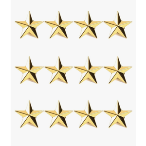 Gold Point Star Lapel Pins, Enamel Pin Set (1 In, 12 Pack)