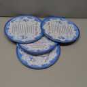 Sliner Set of 4 Christmas Giving Plates 10 x 10 Inch Snowman Plates with Snow Trim and Warm Words Holiday Decorative Plate for Sharing Love and Treats Xmas Gifts