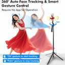 Auto Face Tracking Selfie Stick Tripod with Fill Light, 360 Rotation & Gesture Control, 70.9" Selfie Stick Tripod for iPhone with Remote for for TikTok/Vlog/Live Stream/Video Recording