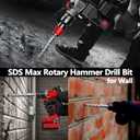 3/8 x 15 inch SDS Max Rotary Hammer Drill Bit, 10x380mm Carbide Tip Masonry Drill Bit,Concrete Drill Bit for Masonry, Brick, Stone, Concrete (Length :380mm / 15 inch, 10mm (3/8 in) Diameter)