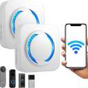 Smart Doorbell Chime 2 Pack White Compatible with Google Nest Ring Blink, No Wiring Need,No Range Limit, 3-Min Setup via Alexa Smart Life App, 0-110dB, 32 Chimes, 99+Expandable for Large Home Villa