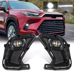 LED Fog Lights For Toyota Grand Highlander 2024 2025 Front Bumper Fog Lamp Assembly With Bezels Harness Switch
