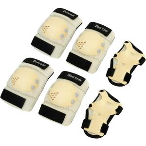 BOSONER Kids/Youth Knee Pad Elbow Pads for Roller Skates Cycling BMX Bike Skateboard Inline Rollerblading, Skating Skatings Scooter Riding Sports (Medium(6-15 years), Yellow)