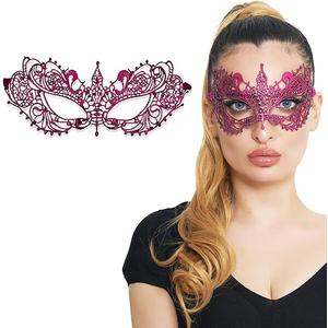 Lace Masquerade Mask for Women - Venetian Party, Prom, Mardi Gras, Halloween (One Size, Ana Magenta)