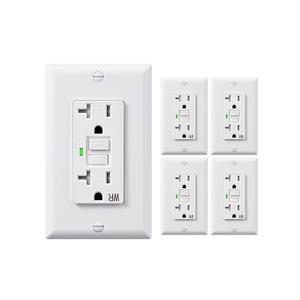 DEWENWILS 5 Pack 20 Amp GFCI Outlet, Self-Test GFI Receptacles with LED Indicator, Tamper Resistant & Weather Resistant, Wallplate and Screws Included, UL Listed, White