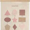 Bon et Beau 1624 Inch Embroidered Shape Poster Framed with Wood Hanger - Dusty Pink Wall Decor for Girls Nursery, Bedroom, Playroom, Toddler and Kids Room