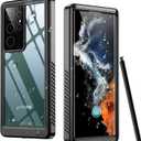 Temdan for Samsung Galaxy S22 Ultra Case Waterproof, Built in Screen Protector 360 Full Body Heavy Duty Shockproof IP68 Waterproof Galaxy S22 Ultra Case for Samsung S22 Ultra 5G 6.8 inch Black - 5 pack