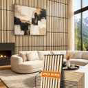 Upick Acoustic Wood Slat Wall Panels 24" x 12" Oak for Interior Decor - Sound Absorbing Accent Wall, Easy DIY Install, 20 Pack