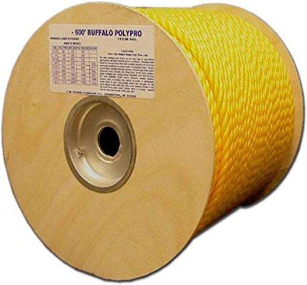 T.W Evans Cordage Co. 80-010 1/4-Inch by 600-Feet Buffalo Twisted Polypro Rope, Yellow