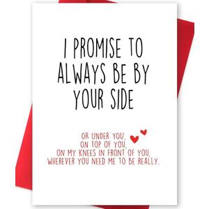 Funny Valentines Day Card With Envelope, Naughty Anniversary Birthday Card for Boyfriend Husband Fiance Girlfriend Wife Fiancee, I Promise to Always Be by Your Side
