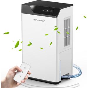 Dehumidifier For Bathroom, Dual Semiconductor Dehumidifier For Home With 1.5m Drain Hose, Up to 540 sq.ft With 60oz Watertank, Auto Shut Off, Auto Defrost