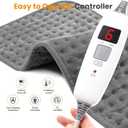 Electric Heating Pad for Back Pain Relief & Cramps - 6 Heat Settings,Auto Shut Off,Moist Heat Options,Portable Heated Pads for Neck/Shoulder Machine Washable Gift for Men Women,Grey,20"x24"