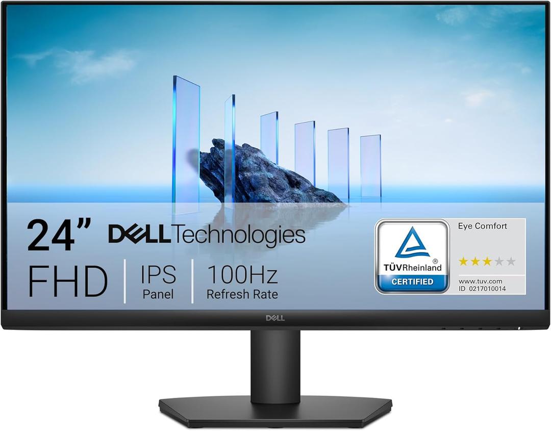 Dell 24 Monitor - SE2425HM - 23.8-inch Full HD (1920x1080) 16:9 100Hz Display, IPS Panel, 16.70 Million Colors, Anti-Glare, 1 HDMI / 1 VGA Port, TV Rheinland 3-Star*, Comfortview Plus - Black