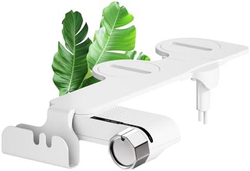 Mornwaen Bidet Attachment for Toilet with Phone Holder and Hook,Non-Electric Self-Cleaning Dual Retractable Nozzles,Adjustable Water Pressure for Rear and Feminine Wash
