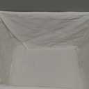 Rectangular woven storage basket with side handles and removable fabric liner. Natural beige and white design, sturdy and lightweight, perfect for organizing shelves, closet, bathroom, or laundry.Size:14" x 12" x9.5 in