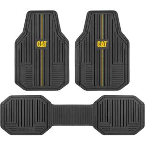 CAT® VulcanCore Heavy-Duty 4 Piece Floor Mats for Cars, Trucks & SUVs, Trim-to-Fit All-Weather Rubber Car Mats Full Set, Waterproof Interior Accessories, Car Rug Protection & Automotive Floor Liners