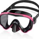 EverSport Swim Goggles Adult with Nose Cover, Anti-fog Clear Diving Mask Wide View No Blurring for Men Women Youth (Black-pink)