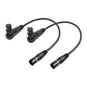 Devinal Right Angle XLR Cable, Adjustable-Angle Female to Straight Male Microphone Mic Cable Cord, 90 Degree XLR Female Adapter for Sound Devices Mixer Recorder - 1 FT 2 Pack