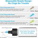 No-Clean Airbrush Kit with Disposable Nozzle (50pcs x 0.2mm & 100pcs x 0.3mm & 100pcs x 0.5mm Disposable Nozzles)- 30PSI Rechargeable Portable Cordless Airbrush Spray Gun