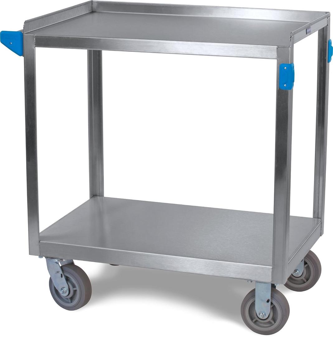 Carlisle FoodService Products UC7022133 2 Shelf Stainless Steel Utility / Service Cart, 700 Pound Capacity, Large