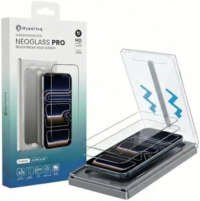 Hyperloq NeoGlass Clear Screen Protector for iPhone 17 Pro Max/16 pro max, 2-Pack, 9H Tempered Glass, Ultra HD Clarity, Anti-Fingerprint, Easy Bubble-Free Install
