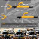 Tevlaphee Steering Wheel Lock - Anti Theft Device with Adjustable Car Wheel Lock, 3 Keys (Yellow)