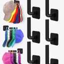 Hat Rack for Hat Storage (6-Pack), Multi-Purpose Hat Organizer, Strong Adhesive Hat Hooks for Wall Hat Organizer for Baseball Caps, Two Mounting Options Hat Hook, Black