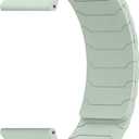 18mm Magnetic Silicone Bands for Garmin Venu 4/ 3S 41mm/ 2S/ Forerunner 265S/ 255S/ 255S Music, Waterproof Sport Replacement Straps Wristband for Garmin Vivoactive 4S 40mm/ 3S 39mm - Green