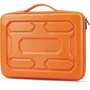 DOMISO 15.6 inch Laptop Sleeve with Handle Shockproof Waterproof EVA Protective Case for 15.6" Yoga 720 IdeaPad 310 320 ThinkPad T570/Legion 5 Gen 6/HP Envy 15/15.6" Notebooks, Orange