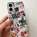 Aesthetic Winter Christmas Collage Phone Case for iPhone 16, Trendy Cool Christmas Phone Case for iPhone 16