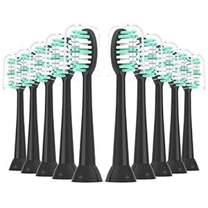 XIAOHEAD Replacement Toothbrush Heads 10 Pack for AquaSonic Black Series and Vibe Series Electric Toothbrush