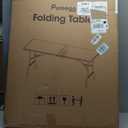 Pureegg 6FT Folding Table - No Assembly Required, Versatile Dining Table with Carrying Handle & Tabletop Safety Lock, Portable Foldable Table for Party, Craft, Camping, Picnic, White