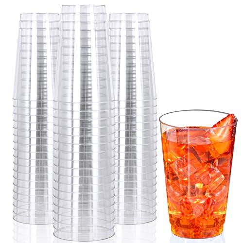 50 Pack 14 oz Clear Plastic Cups, Clear Disposable Cups Tumblers, Disposable Plastic Wine Glasses Cocktail Glasses, Wedding Tumblers Perfect for Wedding & Party