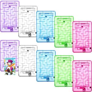 Zhanmai 10 Pcs Plastic Card Maze Puzzle Holder Portable Money Maze Card Box Intellectual Pinball Machine Pinball Cash Holder for Teens Birthdays Party Favors Game Fun Challenging