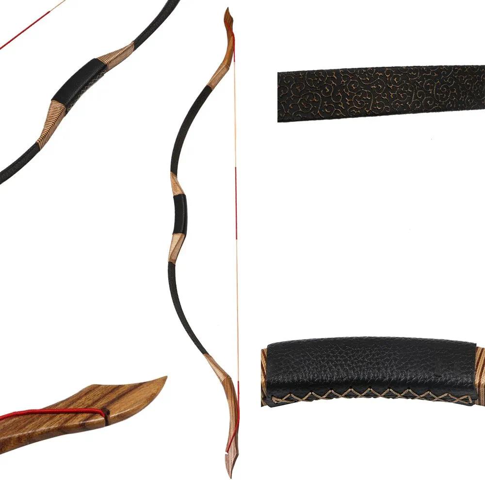TOPARCHERY Traditional Recurve Bow 53'' Archery Hunting Handmade Horse Bow Longbow 30-50 lbs