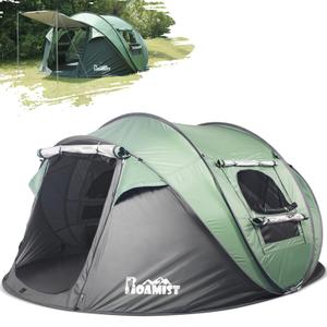 ROAMIST Tents for Camping, 4 Person Easy Pop Up Tents for Camping, Waterproof Windproof Automatic Setup Camping Tent with Extra Storage, 2 Doors Instant Family Tents for Hiking & Traveling