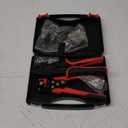 Wire Crimping Tool with Ratchet, 6 in 1 Crimping Tool Kit and Wire Stripper, Ratchet Wire Crimper with 6 PCS Interchangeable Dies for Open Barrel Terminals,Insulated and Non-Insulated Ferrules