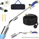 Propane Torch Weed Burner Kit, 35" High Output with 12.5FT Hose and Storage Bag, Heavy Duty Blow Torch Flamethrower with Long/Short Mode for Flame Weeding, Ice Melting, Roofing, Road Marking