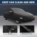 ACROPIX Car Cover Waterproof All Weather Full Exterior Cover Rain Hail Sun Protector Car Cover Black Fit for Volkswagen Beetle Bug-Sedan 2DR 1960-1980 with Door Zipper - Pack of 1