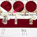 Aneco 16 Pack Satin Table Runner 12 x 108 Inch Burgundy Long Wedding Satin Silk Table Runner for Wedding Banquet Graduations Birthday Party Decoration