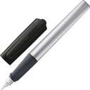 LAMY nexx black Fountain Pen with slip-proof grip & polished Left-Handed steel nib (LH) in size M - triangular aluminum body - including LAMY T 10 blue cartridge